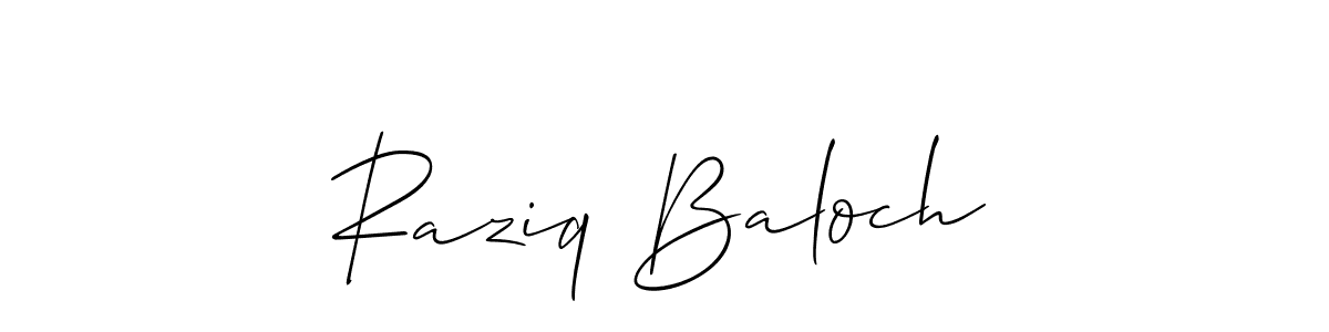 You can use this online signature creator to create a handwritten signature for the name Raziq Baloch. This is the best online autograph maker. Raziq Baloch signature style 2 images and pictures png