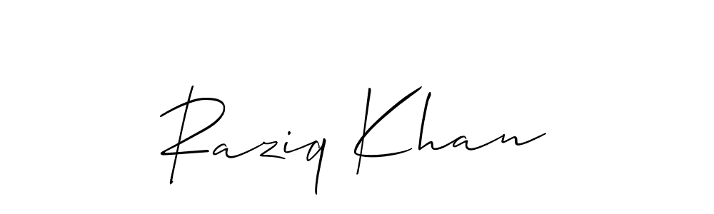 Make a short Raziq Khan signature style. Manage your documents anywhere anytime using Allison_Script. Create and add eSignatures, submit forms, share and send files easily. Raziq Khan signature style 2 images and pictures png