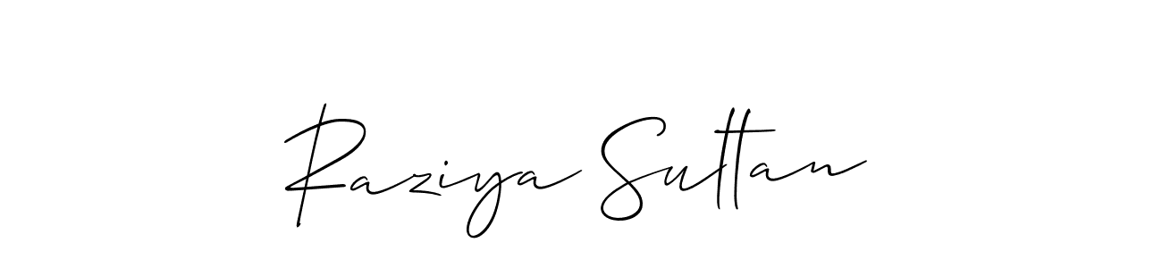 Allison_Script is a professional signature style that is perfect for those who want to add a touch of class to their signature. It is also a great choice for those who want to make their signature more unique. Get Raziya Sultan name to fancy signature for free. Raziya Sultan signature style 2 images and pictures png