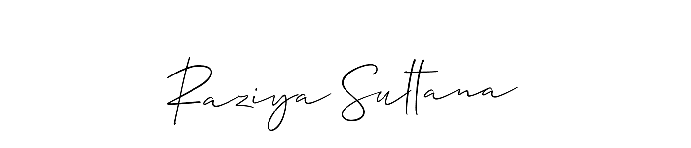 Use a signature maker to create a handwritten signature online. With this signature software, you can design (Allison_Script) your own signature for name Raziya Sultana. Raziya Sultana signature style 2 images and pictures png