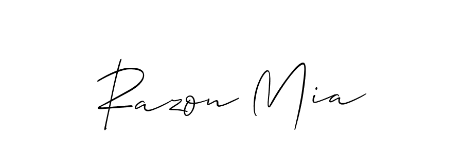 You should practise on your own different ways (Allison_Script) to write your name (Razon Mia) in signature. don't let someone else do it for you. Razon Mia signature style 2 images and pictures png