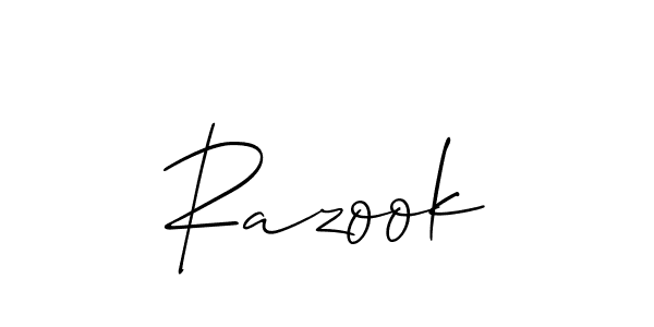 How to make Razook name signature. Use Allison_Script style for creating short signs online. This is the latest handwritten sign. Razook signature style 2 images and pictures png