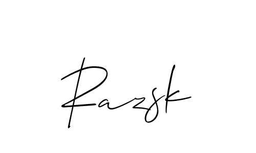 How to make Razsk signature? Allison_Script is a professional autograph style. Create handwritten signature for Razsk name. Razsk signature style 2 images and pictures png