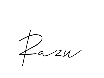 Make a short Razu signature style. Manage your documents anywhere anytime using Allison_Script. Create and add eSignatures, submit forms, share and send files easily. Razu signature style 2 images and pictures png