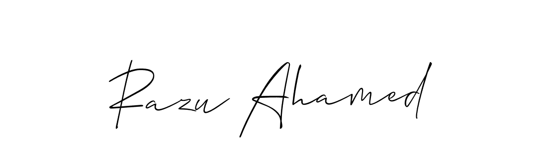 It looks lik you need a new signature style for name Razu Ahamed. Design unique handwritten (Allison_Script) signature with our free signature maker in just a few clicks. Razu Ahamed signature style 2 images and pictures png