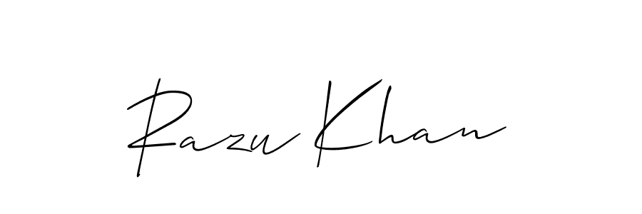 How to make Razu Khan signature? Allison_Script is a professional autograph style. Create handwritten signature for Razu Khan name. Razu Khan signature style 2 images and pictures png