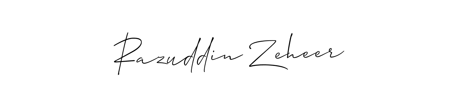 You should practise on your own different ways (Allison_Script) to write your name (Razuddin Zeheer) in signature. don't let someone else do it for you. Razuddin Zeheer signature style 2 images and pictures png