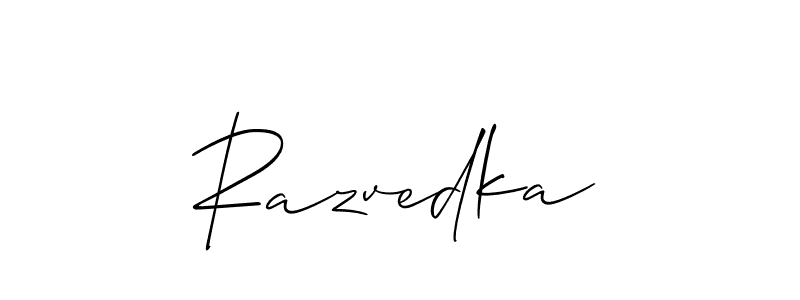 Design your own signature with our free online signature maker. With this signature software, you can create a handwritten (Allison_Script) signature for name Razvedka. Razvedka signature style 2 images and pictures png