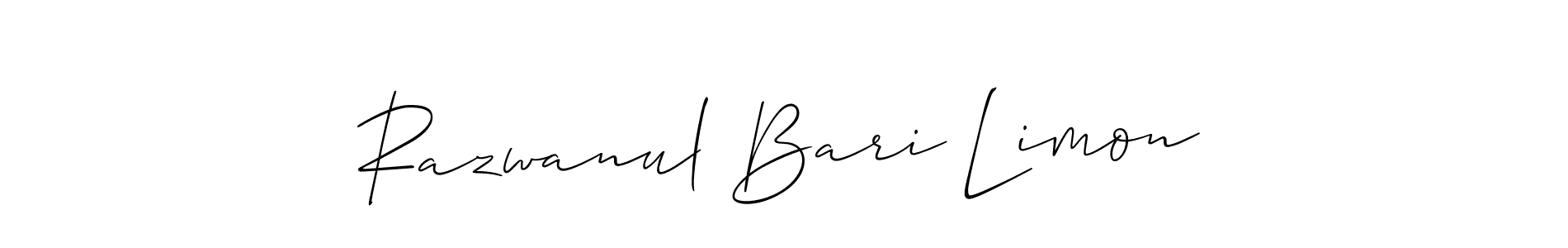 Razwanul Bari Limon stylish signature style. Best Handwritten Sign (Allison_Script) for my name. Handwritten Signature Collection Ideas for my name Razwanul Bari Limon. Razwanul Bari Limon signature style 2 images and pictures png