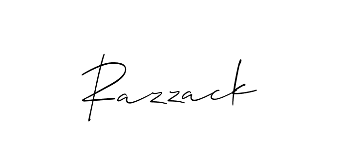 How to make Razzack signature? Allison_Script is a professional autograph style. Create handwritten signature for Razzack name. Razzack signature style 2 images and pictures png