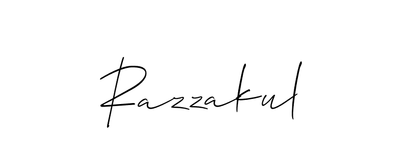 Allison_Script is a professional signature style that is perfect for those who want to add a touch of class to their signature. It is also a great choice for those who want to make their signature more unique. Get Razzakul name to fancy signature for free. Razzakul signature style 2 images and pictures png