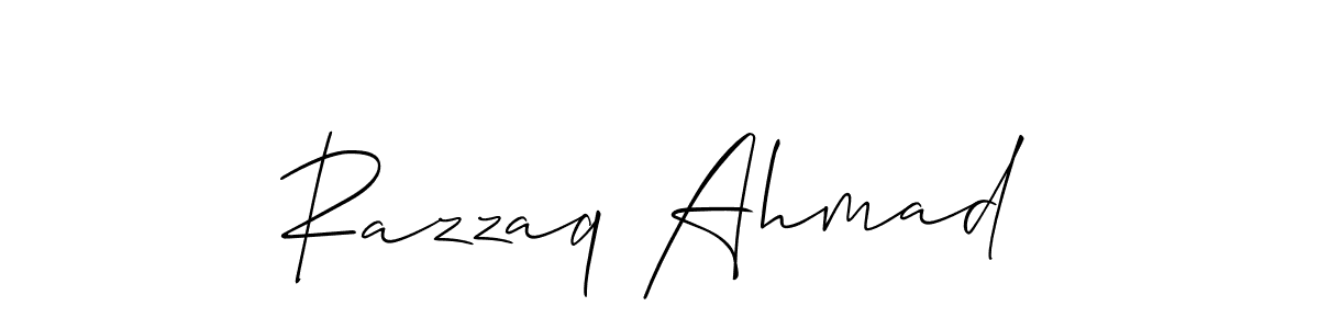 Also You can easily find your signature by using the search form. We will create Razzaq Ahmad name handwritten signature images for you free of cost using Allison_Script sign style. Razzaq Ahmad signature style 2 images and pictures png