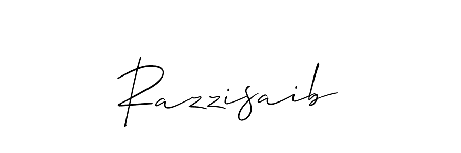 Design your own signature with our free online signature maker. With this signature software, you can create a handwritten (Allison_Script) signature for name Razzisaib. Razzisaib signature style 2 images and pictures png