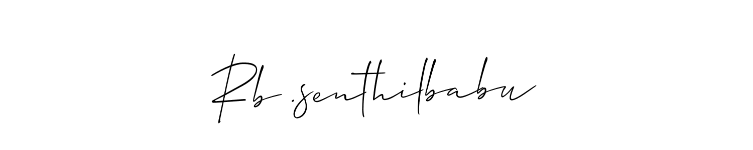 How to make Rb .senthilbabu name signature. Use Allison_Script style for creating short signs online. This is the latest handwritten sign. Rb .senthilbabu signature style 2 images and pictures png