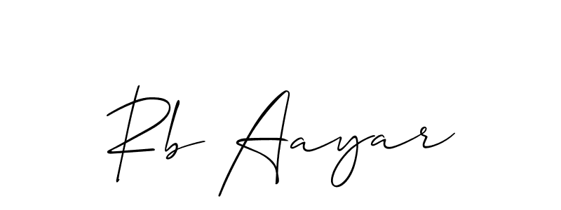 Use a signature maker to create a handwritten signature online. With this signature software, you can design (Allison_Script) your own signature for name Rb Aayar. Rb Aayar signature style 2 images and pictures png