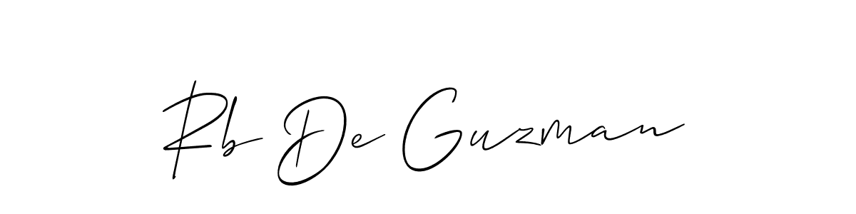 Use a signature maker to create a handwritten signature online. With this signature software, you can design (Allison_Script) your own signature for name Rb De Guzman. Rb De Guzman signature style 2 images and pictures png