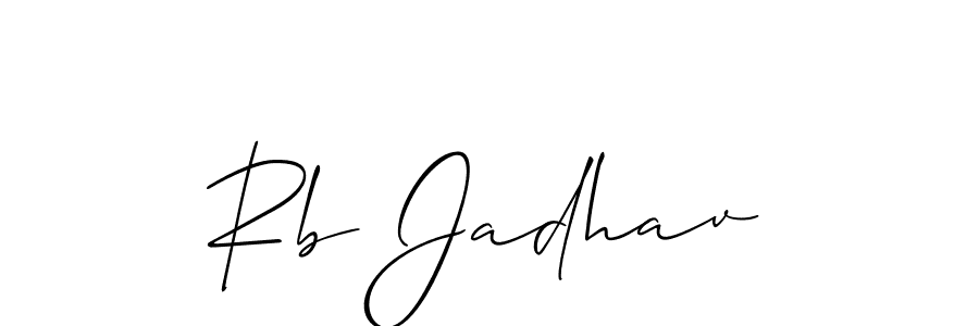 It looks lik you need a new signature style for name Rb Jadhav. Design unique handwritten (Allison_Script) signature with our free signature maker in just a few clicks. Rb Jadhav signature style 2 images and pictures png