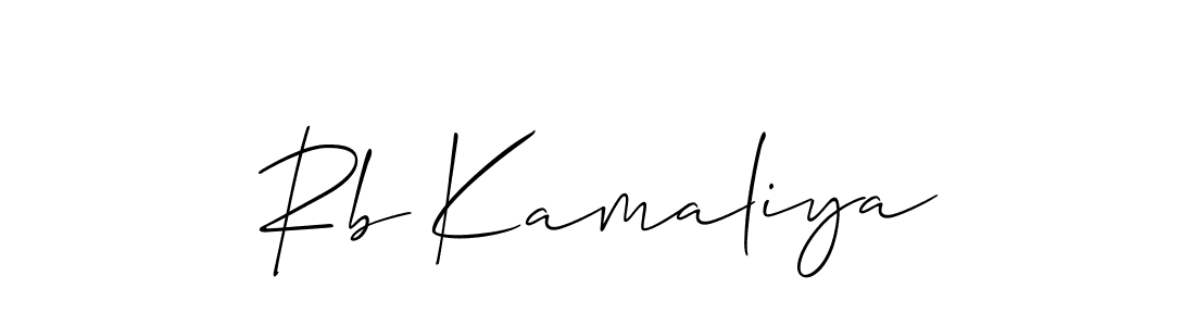 Make a beautiful signature design for name Rb Kamaliya. With this signature (Allison_Script) style, you can create a handwritten signature for free. Rb Kamaliya signature style 2 images and pictures png