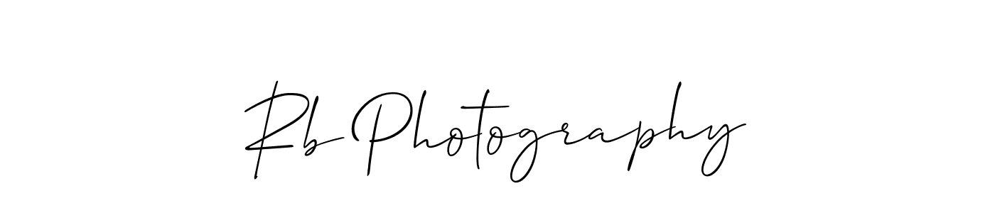 Design your own signature with our free online signature maker. With this signature software, you can create a handwritten (Allison_Script) signature for name Rb Photography. Rb Photography signature style 2 images and pictures png