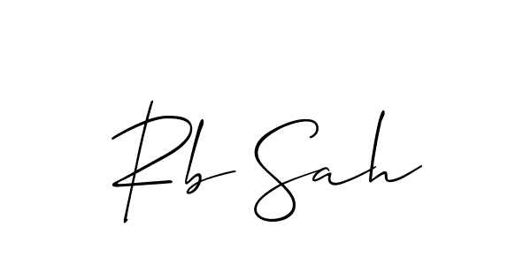 Create a beautiful signature design for name Rb Sah. With this signature (Allison_Script) fonts, you can make a handwritten signature for free. Rb Sah signature style 2 images and pictures png