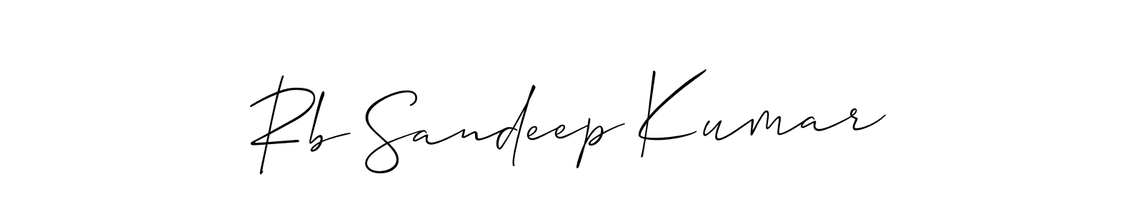 Also we have Rb Sandeep Kumar name is the best signature style. Create professional handwritten signature collection using Allison_Script autograph style. Rb Sandeep Kumar signature style 2 images and pictures png