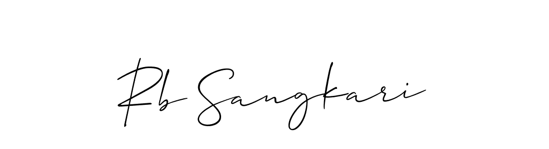 Allison_Script is a professional signature style that is perfect for those who want to add a touch of class to their signature. It is also a great choice for those who want to make their signature more unique. Get Rb Sangkari name to fancy signature for free. Rb Sangkari signature style 2 images and pictures png