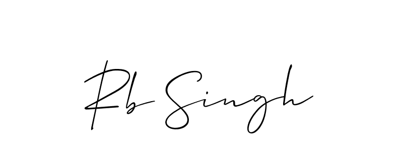 Use a signature maker to create a handwritten signature online. With this signature software, you can design (Allison_Script) your own signature for name Rb Singh. Rb Singh signature style 2 images and pictures png