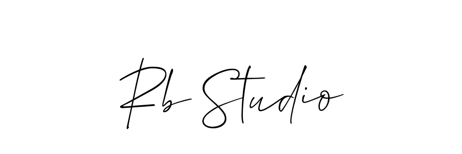 Use a signature maker to create a handwritten signature online. With this signature software, you can design (Allison_Script) your own signature for name Rb Studio. Rb Studio signature style 2 images and pictures png