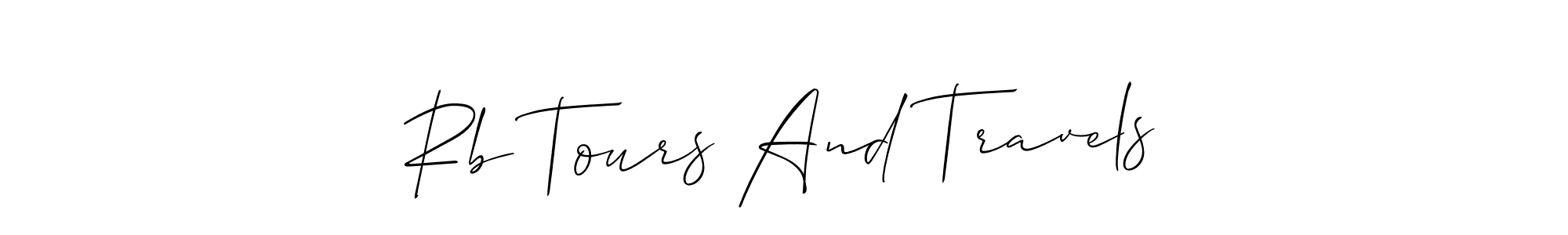 This is the best signature style for the Rb Tours And Travels name. Also you like these signature font (Allison_Script). Mix name signature. Rb Tours And Travels signature style 2 images and pictures png