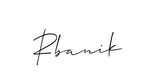 How to make Rbanik signature? Allison_Script is a professional autograph style. Create handwritten signature for Rbanik name. Rbanik signature style 2 images and pictures png