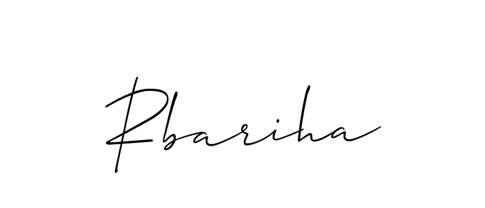 Design your own signature with our free online signature maker. With this signature software, you can create a handwritten (Allison_Script) signature for name Rbariha. Rbariha signature style 2 images and pictures png