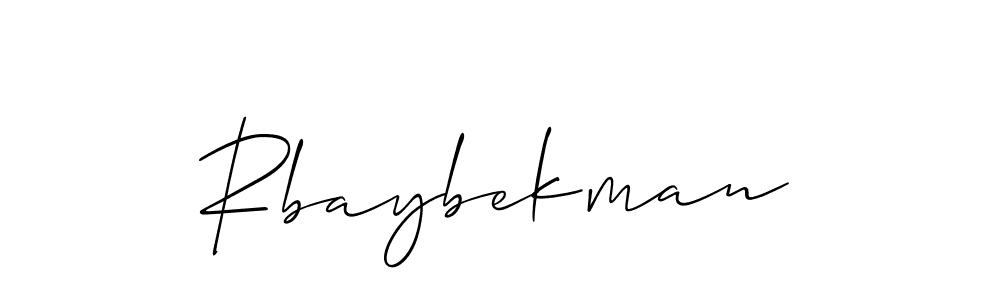 Use a signature maker to create a handwritten signature online. With this signature software, you can design (Allison_Script) your own signature for name Rbaybekman. Rbaybekman signature style 2 images and pictures png