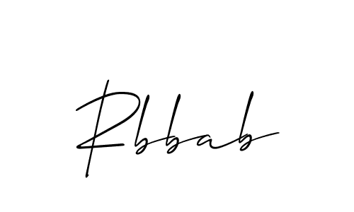 Use a signature maker to create a handwritten signature online. With this signature software, you can design (Allison_Script) your own signature for name Rbbab. Rbbab signature style 2 images and pictures png