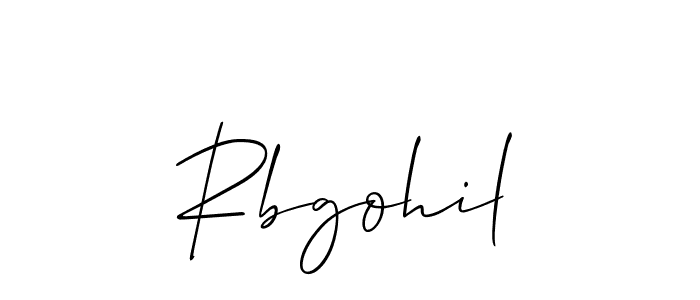 Create a beautiful signature design for name Rbgohil. With this signature (Allison_Script) fonts, you can make a handwritten signature for free. Rbgohil signature style 2 images and pictures png