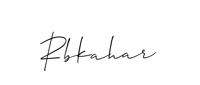 Allison_Script is a professional signature style that is perfect for those who want to add a touch of class to their signature. It is also a great choice for those who want to make their signature more unique. Get Rbkahar name to fancy signature for free. Rbkahar signature style 2 images and pictures png