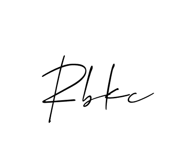 How to make Rbkc signature? Allison_Script is a professional autograph style. Create handwritten signature for Rbkc name. Rbkc signature style 2 images and pictures png