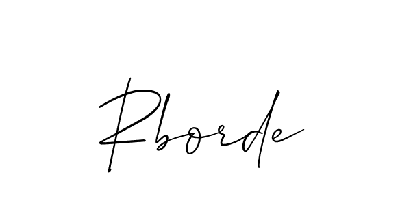 Design your own signature with our free online signature maker. With this signature software, you can create a handwritten (Allison_Script) signature for name Rborde. Rborde signature style 2 images and pictures png