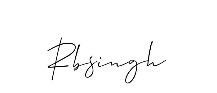 Create a beautiful signature design for name Rbsingh. With this signature (Allison_Script) fonts, you can make a handwritten signature for free. Rbsingh signature style 2 images and pictures png