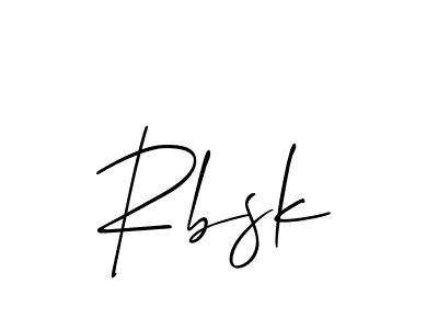 Design your own signature with our free online signature maker. With this signature software, you can create a handwritten (Allison_Script) signature for name Rbsk. Rbsk signature style 2 images and pictures png