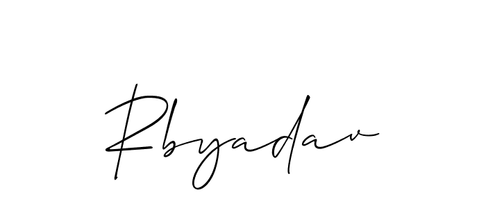 How to make Rbyadav signature? Allison_Script is a professional autograph style. Create handwritten signature for Rbyadav name. Rbyadav signature style 2 images and pictures png