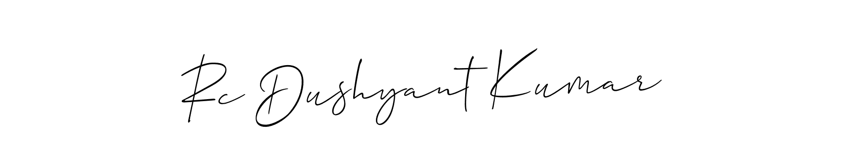 How to make Rc Dushyant Kumar name signature. Use Allison_Script style for creating short signs online. This is the latest handwritten sign. Rc Dushyant Kumar signature style 2 images and pictures png