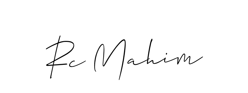 Make a beautiful signature design for name Rc Mahim. With this signature (Allison_Script) style, you can create a handwritten signature for free. Rc Mahim signature style 2 images and pictures png