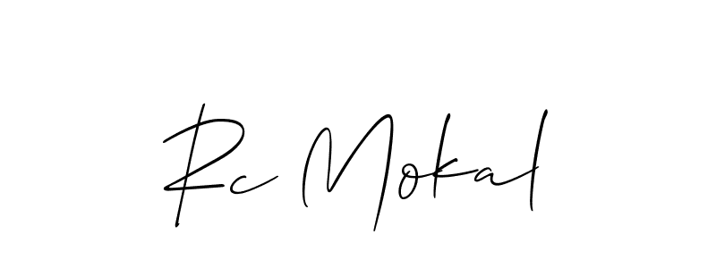 Also You can easily find your signature by using the search form. We will create Rc Mokal name handwritten signature images for you free of cost using Allison_Script sign style. Rc Mokal signature style 2 images and pictures png
