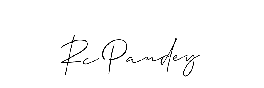 Similarly Allison_Script is the best handwritten signature design. Signature creator online .You can use it as an online autograph creator for name Rc Pandey. Rc Pandey signature style 2 images and pictures png