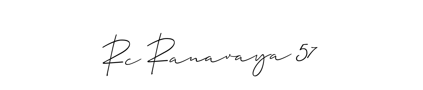 Use a signature maker to create a handwritten signature online. With this signature software, you can design (Allison_Script) your own signature for name Rc Ranavaya 57. Rc Ranavaya 57 signature style 2 images and pictures png