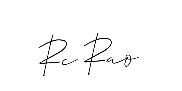 Also we have Rc Rao name is the best signature style. Create professional handwritten signature collection using Allison_Script autograph style. Rc Rao signature style 2 images and pictures png