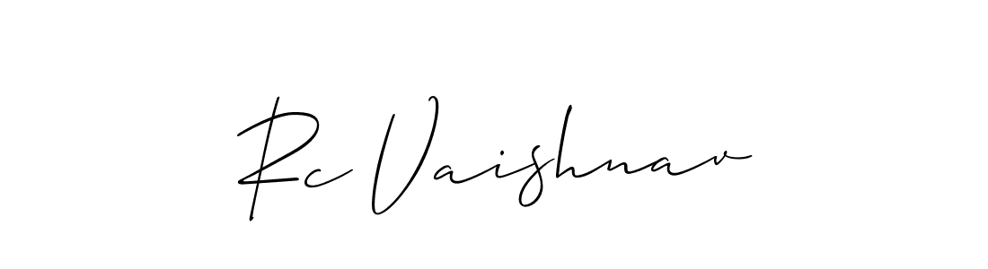 It looks lik you need a new signature style for name Rc Vaishnav. Design unique handwritten (Allison_Script) signature with our free signature maker in just a few clicks. Rc Vaishnav signature style 2 images and pictures png