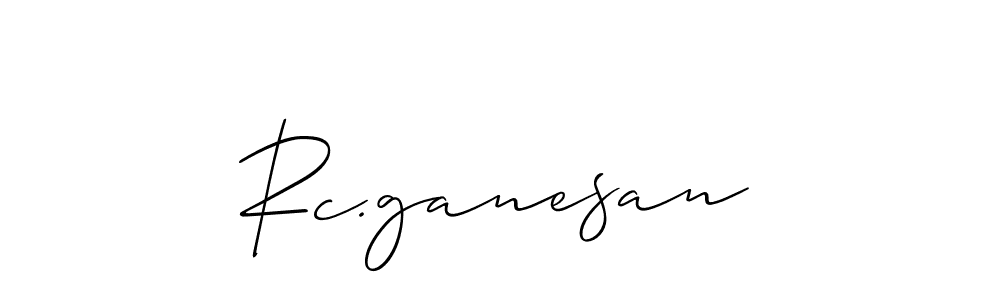 You should practise on your own different ways (Allison_Script) to write your name (Rc.ganesan) in signature. don't let someone else do it for you. Rc.ganesan signature style 2 images and pictures png