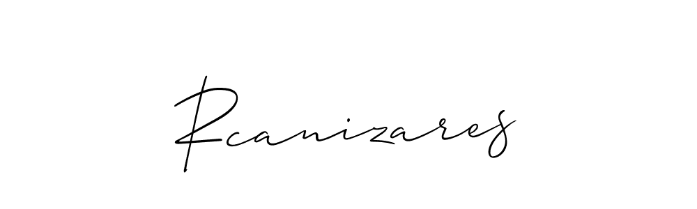 Rcanizares stylish signature style. Best Handwritten Sign (Allison_Script) for my name. Handwritten Signature Collection Ideas for my name Rcanizares. Rcanizares signature style 2 images and pictures png