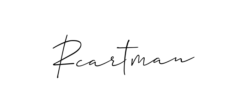 Design your own signature with our free online signature maker. With this signature software, you can create a handwritten (Allison_Script) signature for name Rcartman. Rcartman signature style 2 images and pictures png